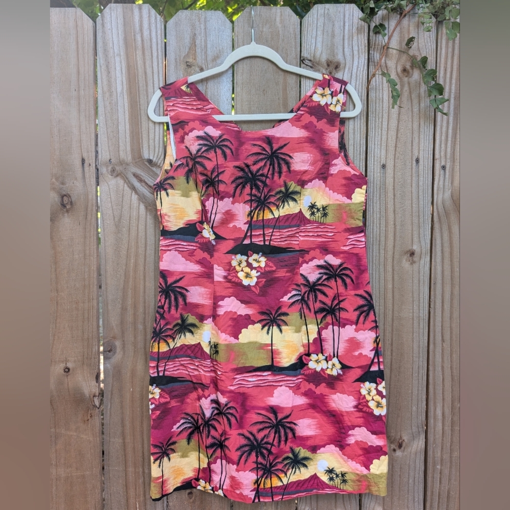 Aloha Republic Tropical Hawaiian Coastal Patterned Shift Dress